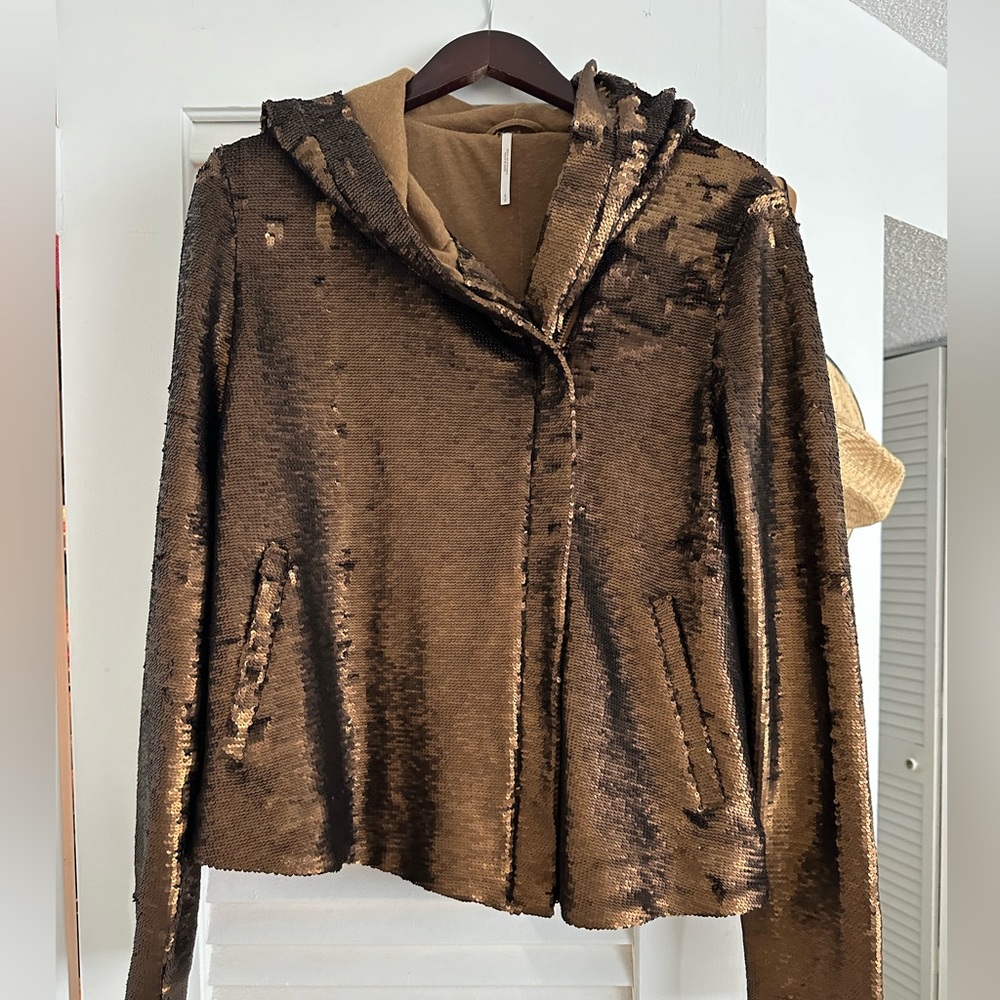 Free people, sequin hoodie, jacket